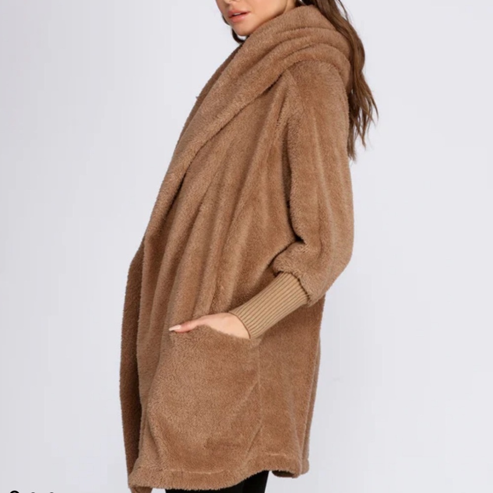 Hooded Teddy Cardigan Jacket - Picture 7 of 8